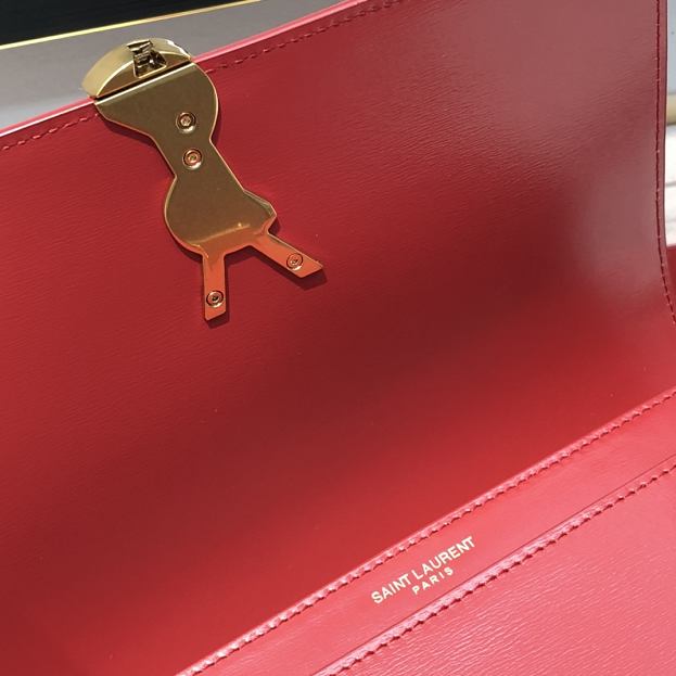 YSL original calfskin solferino medium satchel 634305 red