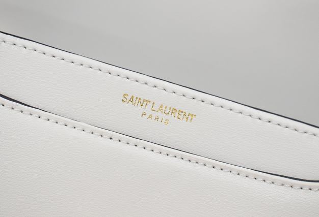 YSL original calfskin solferino medium satchel 634305 white