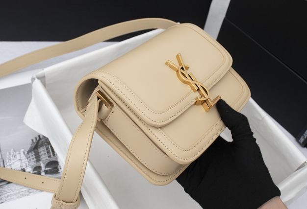 YSL original calfskin solferino small satchel 634306 apricot