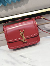 YSL original calfskin solferino small satchel 634306 red