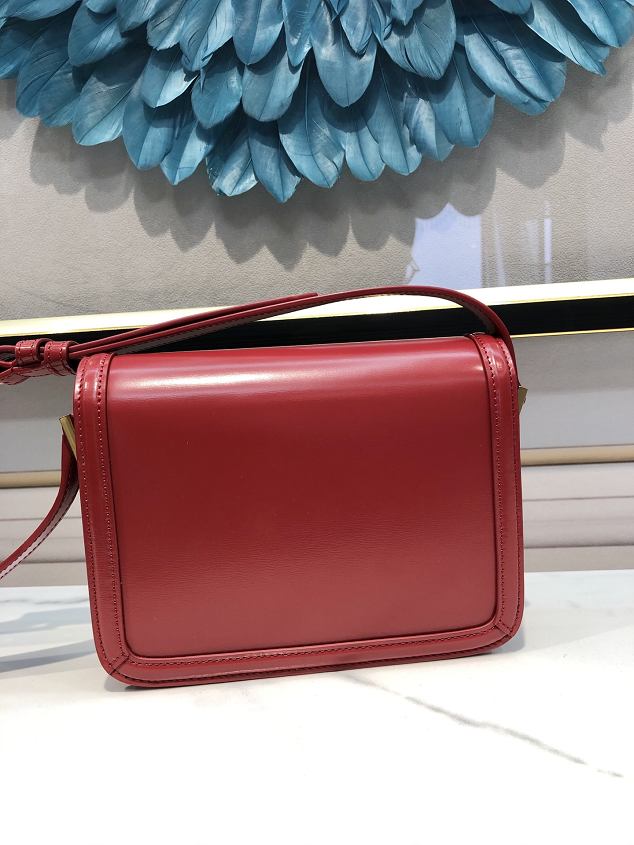 YSL original calfskin solferino small satchel 634306 red