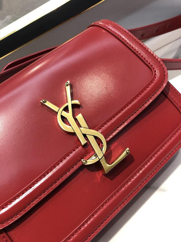 YSL original calfskin solferino small satchel 634306 red