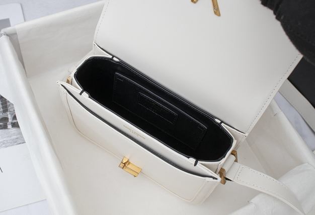 YSL original calfskin solferino small satchel 634306 white