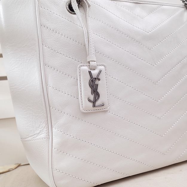 YSL original aged calfskin niki shopping bag 504867 white