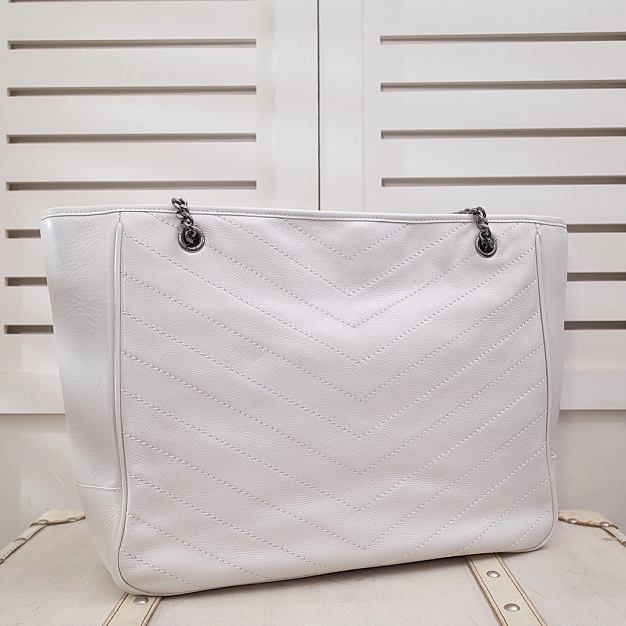 YSL original aged calfskin niki shopping bag 504867 white