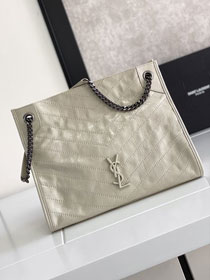 YSL original calfskin niki shopping bag 577999 white
