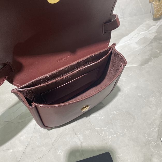 YSL original smooth calfskin kaia small satchel bag 619740 bordeaux