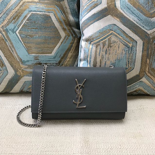 YSL original grained calfskin medium kate satchel 326078 grey