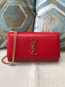 YSL original grained calfskin medium kate satchel 326078 red