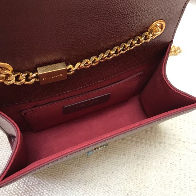 YSL original grained calfskin mini kate bag 326076 bordeaux