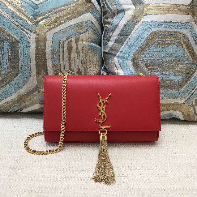 YSL original smooth calfskin medium kate satchel 326078 red