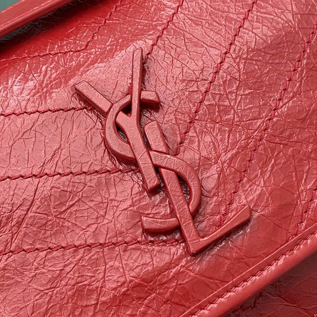 YSL original crinkled calfskin niki medium bag 498894 red