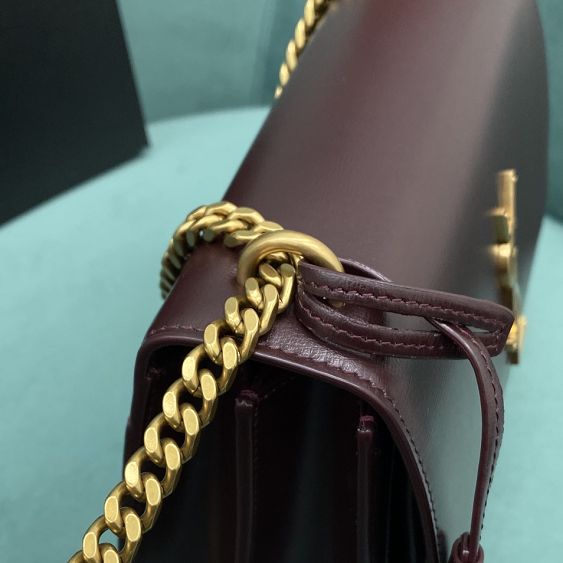 YSL original smooth calfskin large sunset bag 634723 burgundy