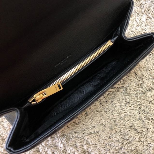 YSL original lambskin messenger bag 392737 black