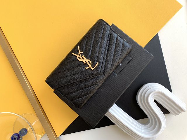 YSL original grained calfskin wallet 437469