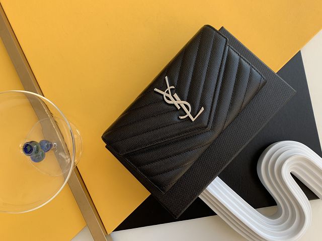 YSL original grained calfskin wallet 437469