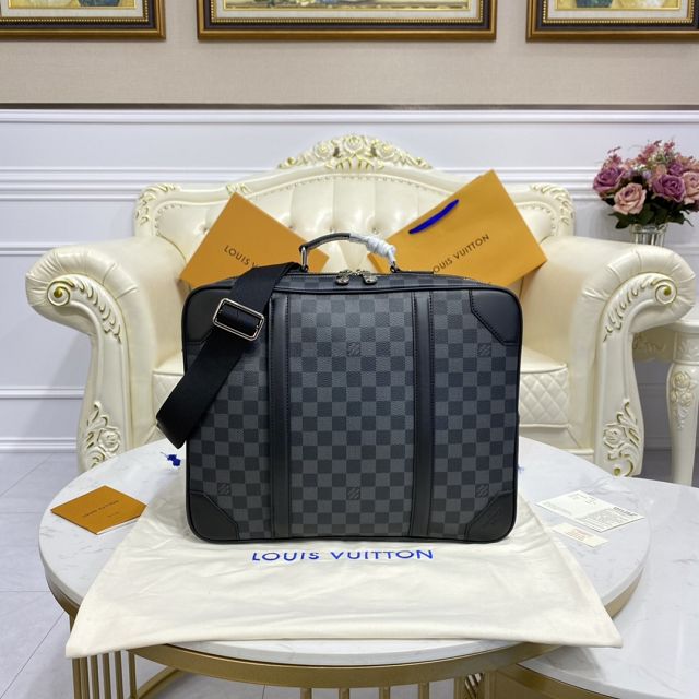 Louis vuitton original damier graphite backpack briefcase N50051 black