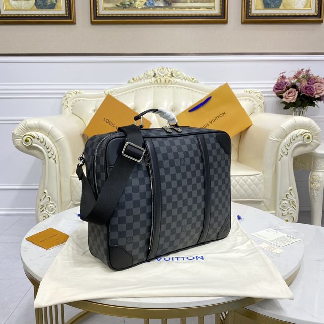 Louis vuitton original damier graphite backpack briefcase N50051 black