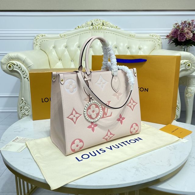 Louis vuitton original embossed calfskin onthego mm M45595 pink