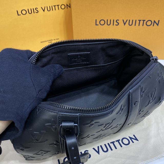 Louis vuitton original calfskin city keepall bag M57955 black