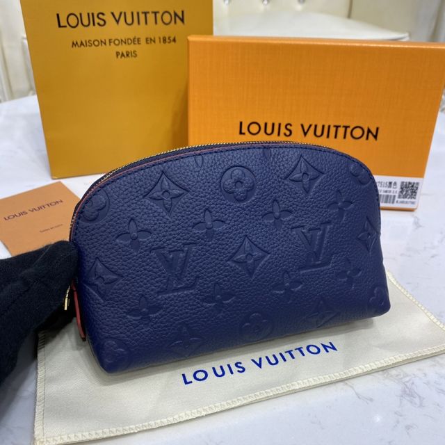 Louis vuitton original calfskin cosmetic pouch m69413 navy blue