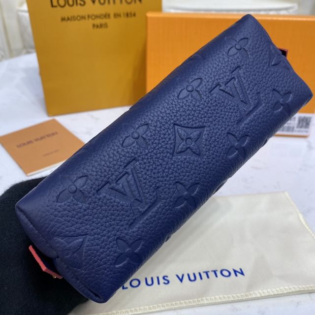 Louis vuitton original calfskin cosmetic pouch m69413 navy blue