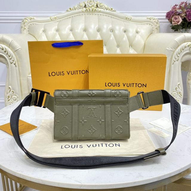  Louis vuitton original calfskin trunk slingbag M57952 green