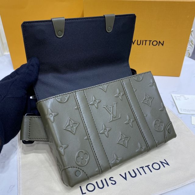  Louis vuitton original calfskin trunk slingbag M57952 green