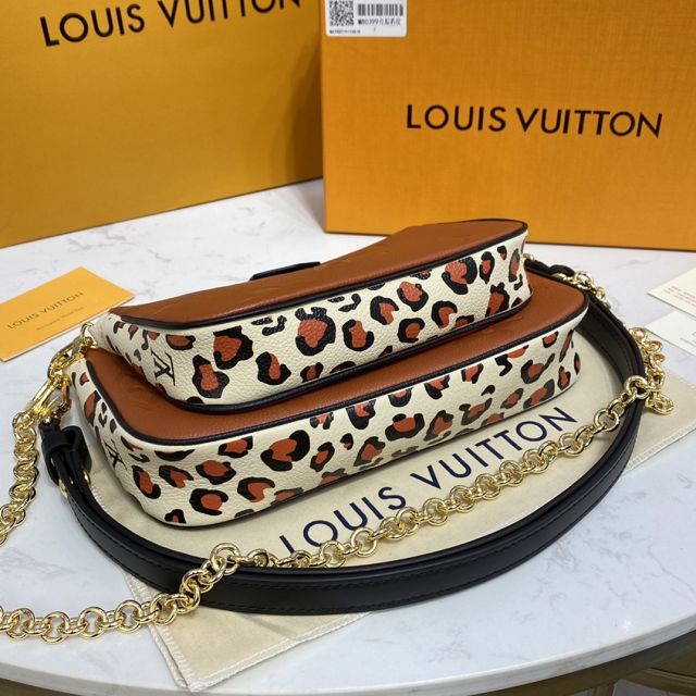 Louis vuitton original monogram calfskin multi pochette M80395 brown