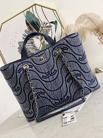 CC original denim large shopping bag A66941 blue