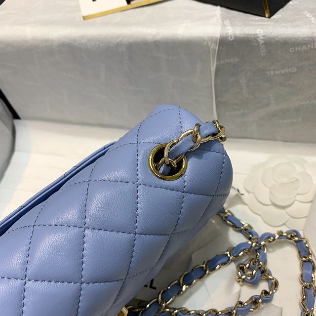 CC original lambskin mini flap bag A69900 light blue