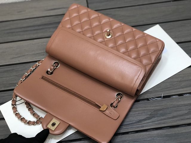 CC original lambskin medium flap bag A01112 brown