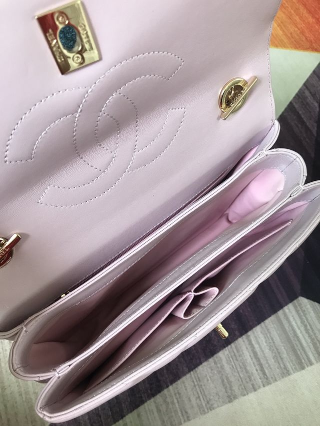 CC original lambskin top handle flap bag A92236 pink