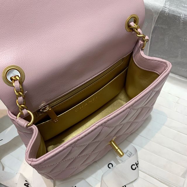 CC original lambskin flap bag AS1786 light pink