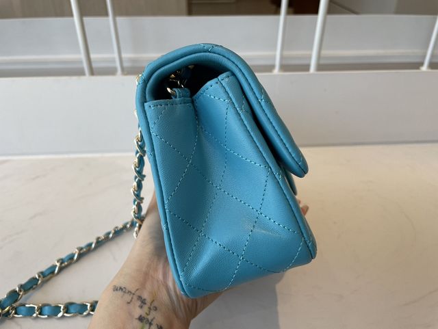 CC original lambskin mini flap bag A69900 blue