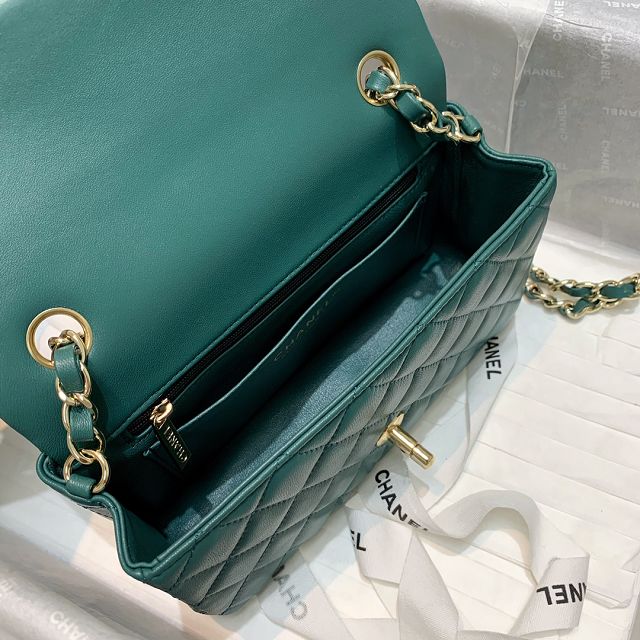 CC original lambskin mini flap bag A69900 green