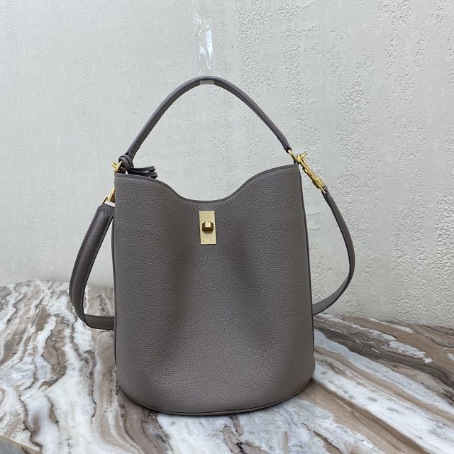 Celine original calfskin bucket 16 bag 195573 grey