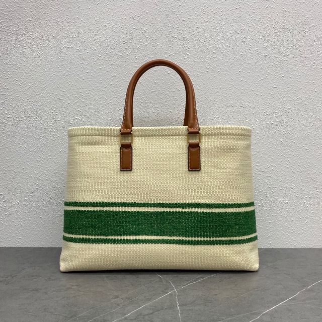 Celine original textile cabas tote 190062 white&green