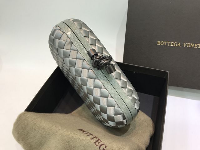 BV original silk&snakeskin knot clutch 113085-3 grey