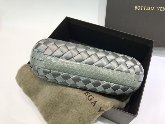 BV original silk&snakeskin knot clutch 113085-3 grey