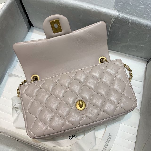 CC original lambskin flap bag AS1787 light pink