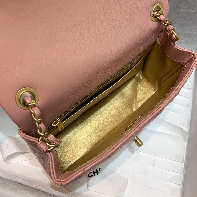 CC original lambskin flap bag AS1787 pink