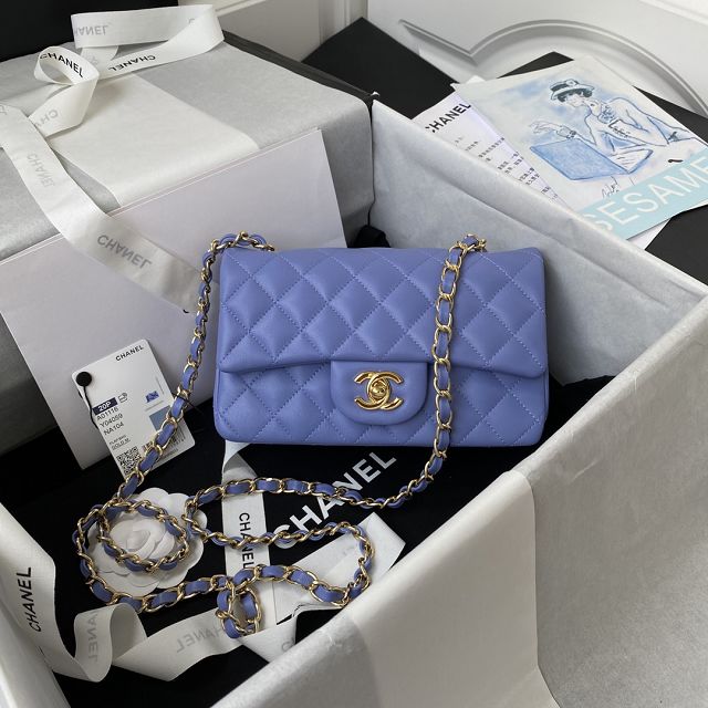 CC original lambskin mini flap bag A69900 blue