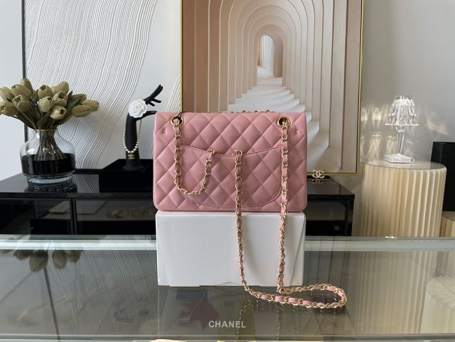 CC original lambskin small flap bag A01113 pink