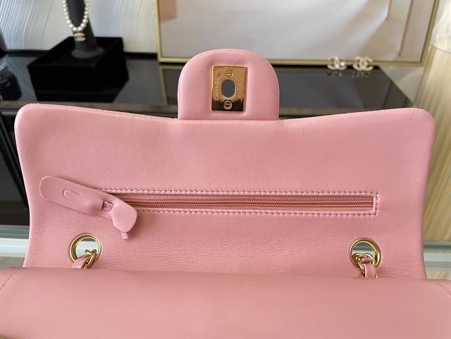 CC original lambskin small flap bag A01113 pink