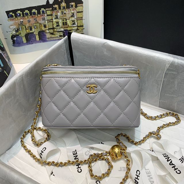 CC original lambskin small vanity with chain AP1341 grey