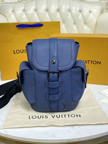 Louis vuitton original calfskin Christopher XS backpack M58494 blue