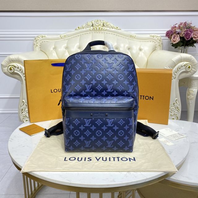 Louis vuitton original monogram calfskin backpack M44728 blue