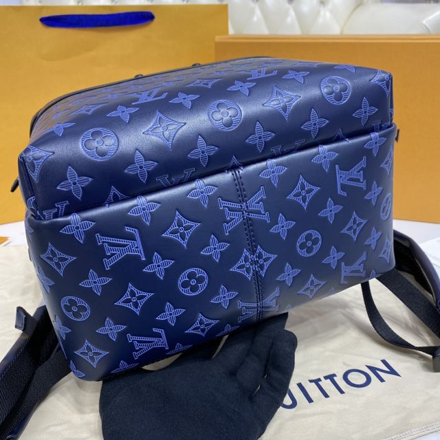 Louis vuitton original monogram calfskin backpack M44728 blue