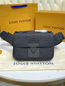 Louis vuitton original monogram calfskin s lock sling bag m58487 black